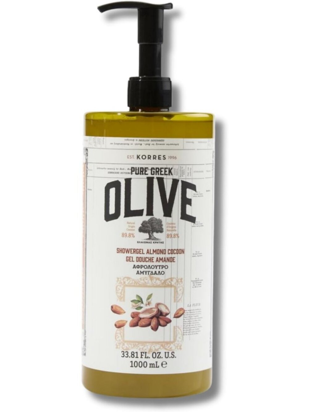 Nourishing Olive Shower Gel - Almond Cocoon Scent, 33.8 Fl Oz, Hydrating